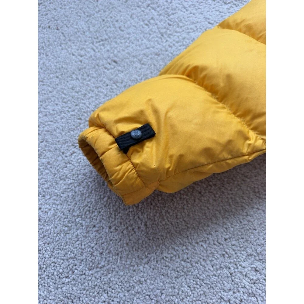 The North Face Nuptse 700 Mens 2XL Jacket Yellow Black Down Puffer Hood XXL